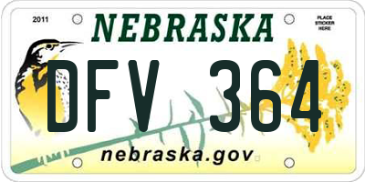 NE license plate DFV364