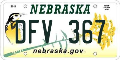 NE license plate DFV367