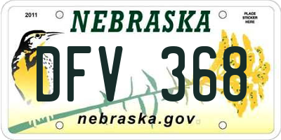 NE license plate DFV368
