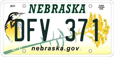 NE license plate DFV371