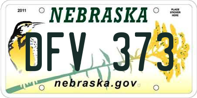 NE license plate DFV373