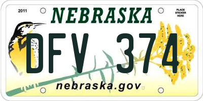 NE license plate DFV374