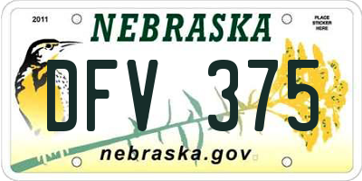 NE license plate DFV375
