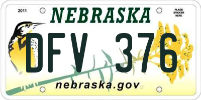 NE license plate DFV376