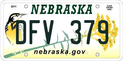 NE license plate DFV379