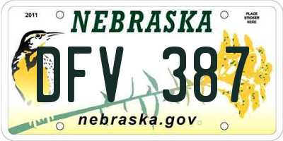 NE license plate DFV387
