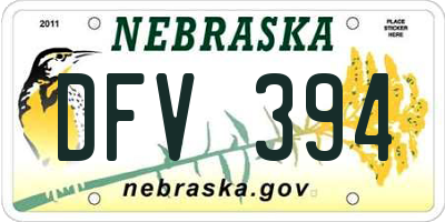 NE license plate DFV394