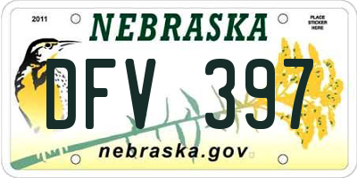 NE license plate DFV397