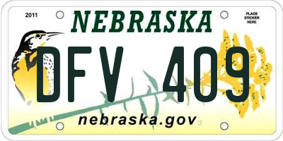 NE license plate DFV409