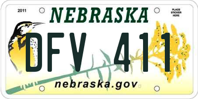 NE license plate DFV411