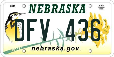NE license plate DFV436