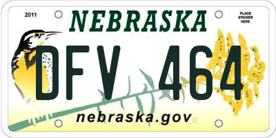 NE license plate DFV464