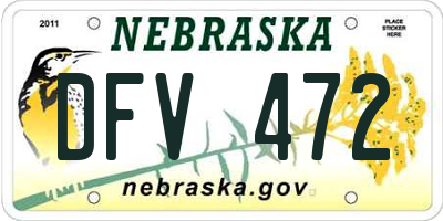 NE license plate DFV472