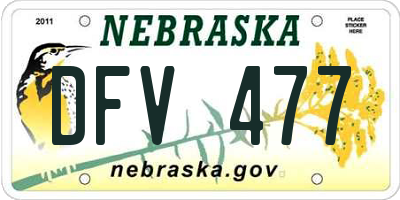 NE license plate DFV477