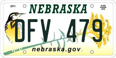 NE license plate DFV479