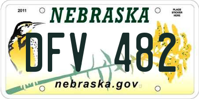 NE license plate DFV482