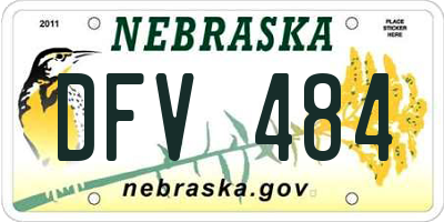 NE license plate DFV484