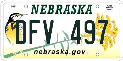 NE license plate DFV497