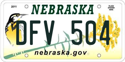 NE license plate DFV504