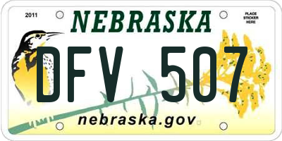 NE license plate DFV507