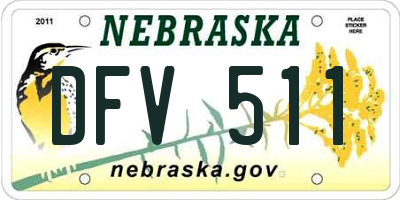 NE license plate DFV511