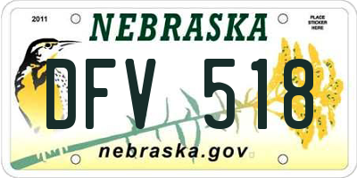 NE license plate DFV518