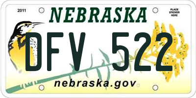 NE license plate DFV522
