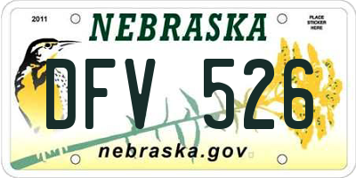 NE license plate DFV526