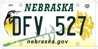 NE license plate DFV527