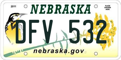 NE license plate DFV532