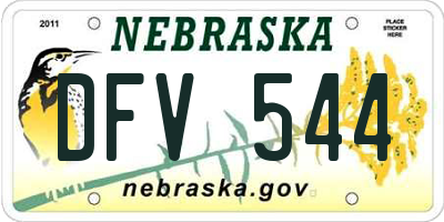 NE license plate DFV544