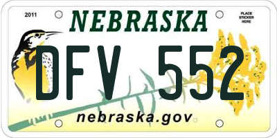 NE license plate DFV552