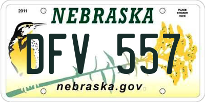 NE license plate DFV557