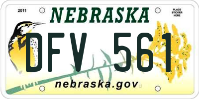 NE license plate DFV561
