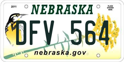 NE license plate DFV564