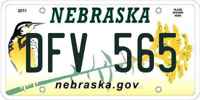 NE license plate DFV565