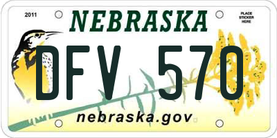 NE license plate DFV570