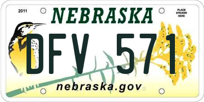 NE license plate DFV571