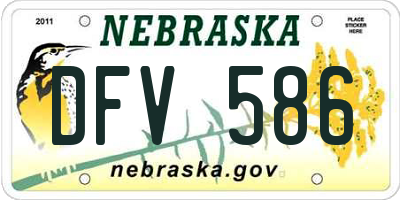 NE license plate DFV586