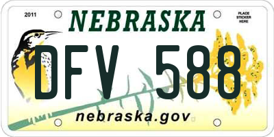 NE license plate DFV588