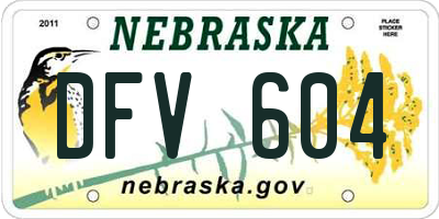 NE license plate DFV604