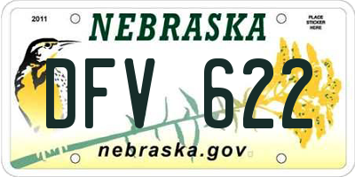 NE license plate DFV622
