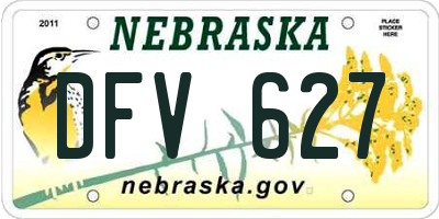 NE license plate DFV627