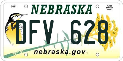 NE license plate DFV628