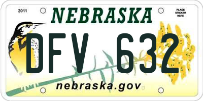 NE license plate DFV632