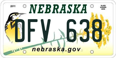 NE license plate DFV638