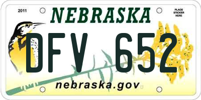 NE license plate DFV652