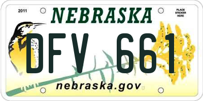 NE license plate DFV661