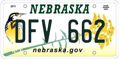 NE license plate DFV662