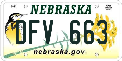 NE license plate DFV663